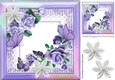 pretty purple roses on lace with butterflies and rainbow frame 8x8