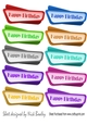 10 Double layered funky coloured BIRTHDAY Tags