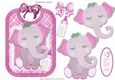 cute baby girls bib with elephant and pink gingham bows
