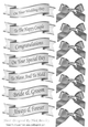 Silver Wedding sentiment banners with silver satin bows