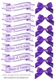 Lilac Wedding sentiment banners with purple satin bows