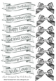 silver mixed sentiment banners with silver satin bows