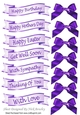 purple mixed sentiment banners with purple satin bows