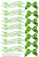 green mixed sentiment banners with green satin bows