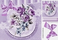 pretty painted purple/lilac roses with bow 8x8