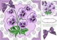 pretty lilac pansies with diamond swirl 8x8 frame & bow