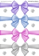 four large pastel coloured bows with diamonds (set one)