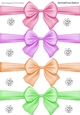 four large pastel coloured bows with diamonds (set two)