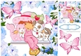 i love my puppy and kitten with pink butterflies 8x8