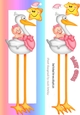 cute baby girl with stork with long legs tall DL