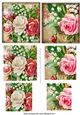 two pretty coloured roses (set two) in pyramids for the smaller cards