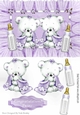 Congratulations twins (lilac)! cute baby bears with snuggle blankets