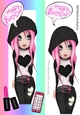 Birthday Girl with pink hair in tall Rainbow DL frame