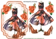pretty dress & accessories in peach with roses on lace A5