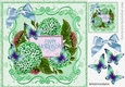Pretty card with hydrangeas and butterflies for MOTHERS DAY (green) 8x8