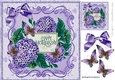 Pretty card with hydrangeas and butterflies for MOTHERS DAY (purple) 8x8