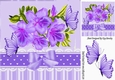 pretty painted purple Azaleas with bow & butterflies 8x8