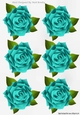 Six lovely turq roses