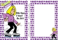 Who says I Cant do it! lady on roller skates card/insert (purple)