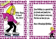 Who says I Cant do it! lady on roller skates card/insert with verse (pink)