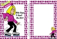 Who says I Cant do it! lady on roller skates card/insert (pink)
