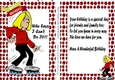 Who says I Cant do it! lady on roller skates card/insert with verse (red)