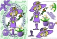Gardening Gal! Dressed in purple doing a spot of gardening A5
