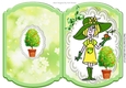 Gardening Gal! Dressed in green to do a spot of gardening bracket card