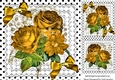 Beautiful gold roses with gold bows on lace 8x8