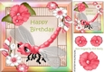 Cute Fantasy rose Dragonfly with flowers in rainbow frame 8x8