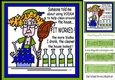 Cleaning Lady in blue apron with a bit of help! 8x8