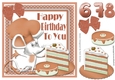 Cute  chef mouse with caramel birthday cake and ages 6,7, 8 8x8