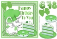 Cute chef mouse with peppermint birthday cake and ages 6,7, 8 8x8