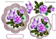 pretty lilac flowers with butterflies topper/card fronts
