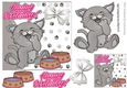 Cheeky kitty with bowl & bow (smaller card four)