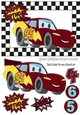 Boy racer car in maroon in check frame A5
