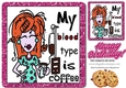 coffee lady its that time of day where i need my drip feed! 8x8 (pink)
