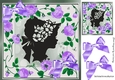 pretty purple cascading roses and silhouette vintage lady 8x8