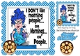 I Just Dont Do Mornings! Coffee with biscuits and blue rinse (blue polkadot) 8x8