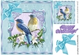 pretty birds ( blue) 8x8
