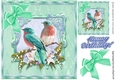 pretty birds ( turq) 8x8