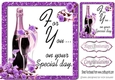 pretty purple roses and champagne for you 8x8