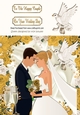 pretty gold flowers and satin with dove & wedding 8x8