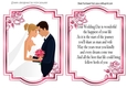 wedding couple with pink diamond roses card front/insert