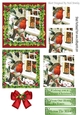 lovely robin in the snow in  christmas holly frame with bow pyramids