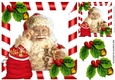 santa with presents in christmas red stripe 8x8 frame with holly