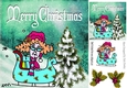 stellas off to deliver pressies in her sledge (turq/pink) 8x8
