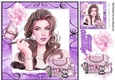 pretty girl with makeup and rose 8x8 (lilac)