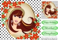trendy lady with black polkadot and red flowers 8x8