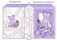 Ladies basque, shoes, makeup in purple polkadot folded book